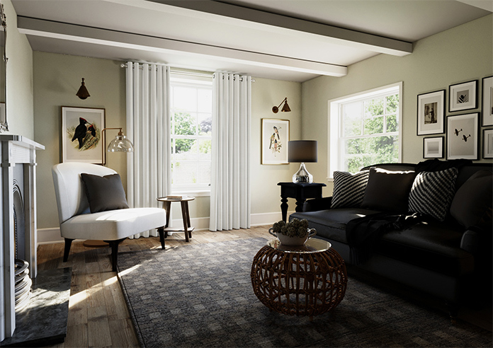 Luxe Velvet (Blackout) Eyelet, Stone - Ready Made Curtains - Image 8